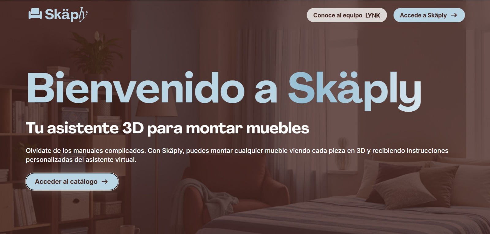 Landing de Skaply, el manual 3D interactivo